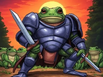 The game icon — a frog knight in armor